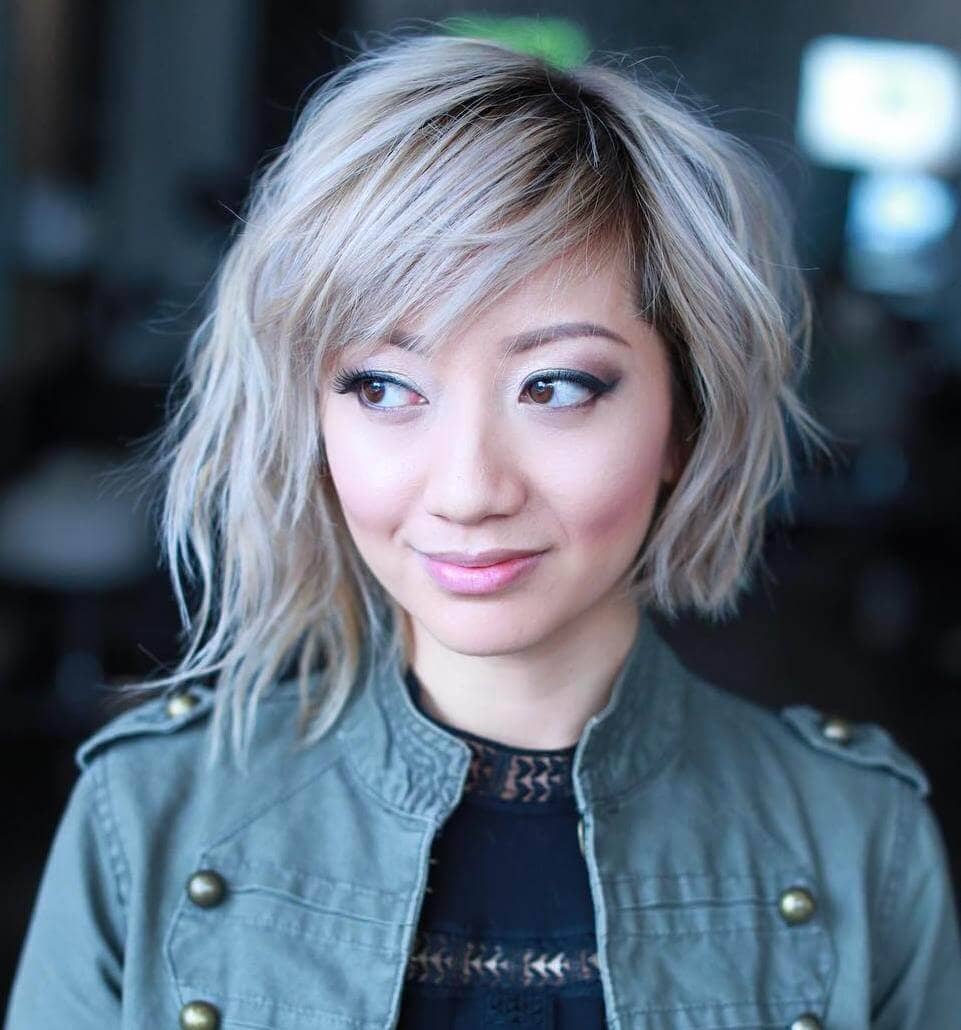 A-symmetrical Choppy Cool Short Blonde Bob Blonde Hair Styles