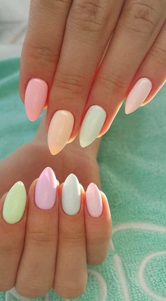 Pastel Perfection in Sherbet Shades Gel Nail Designs