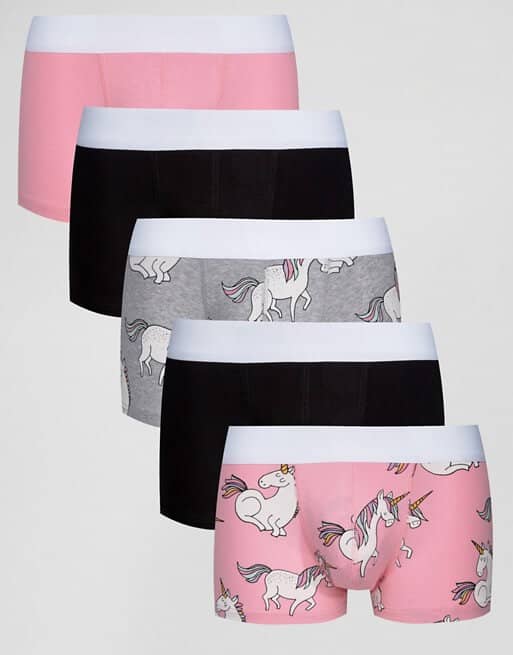 ASOS Hipsters with Unicorn Print Five Pack