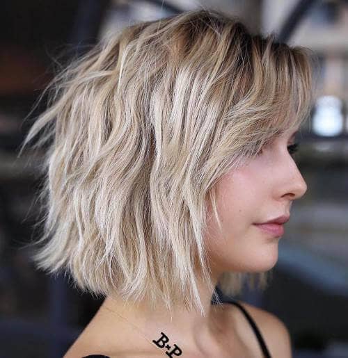 Crimped Short Blonde with Bangs