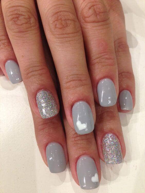 No Gloomy Grey Here Gel Nail Design