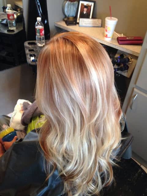 Perfect Platinum Strawberry Blonde Hair with Strawberry Blonde Highlights