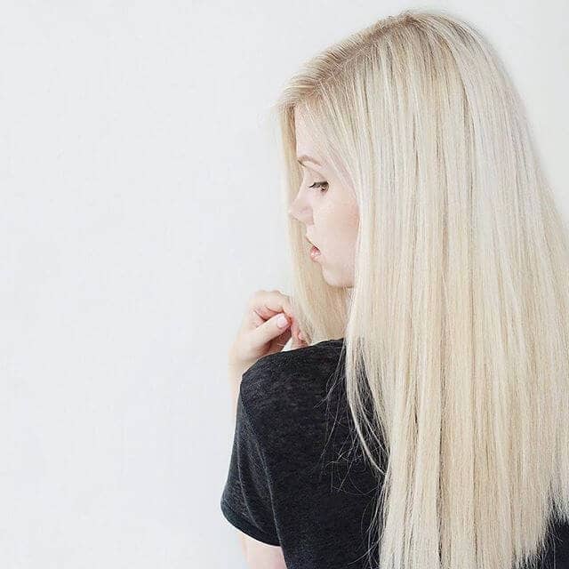 Silky Straight Hairstyle with Bright Platinum