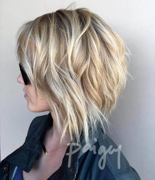 Short Blonde Dramatic Short Layered Hair with Waves