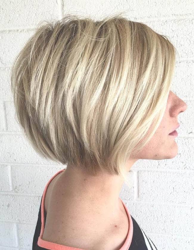 Cute and Sweet Short Blonde Traditional Blonde Bob