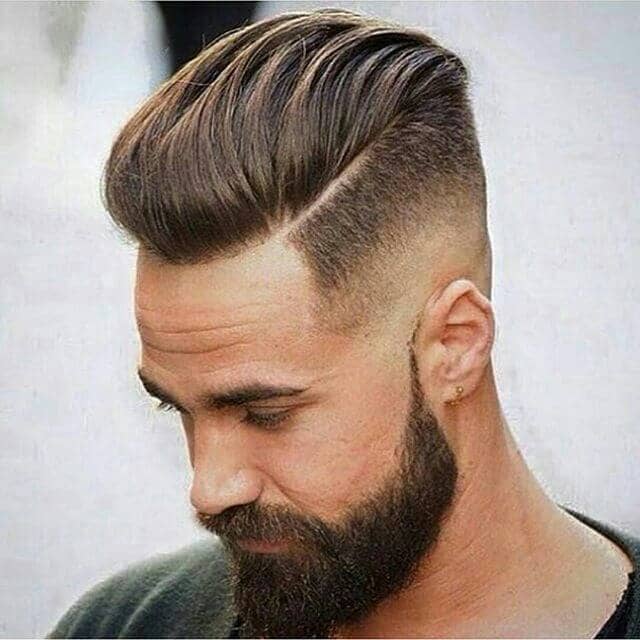 Slicked Back Undercut for Men with a Beard