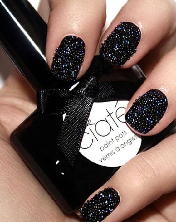 Black And White Glitter Nail Ideas