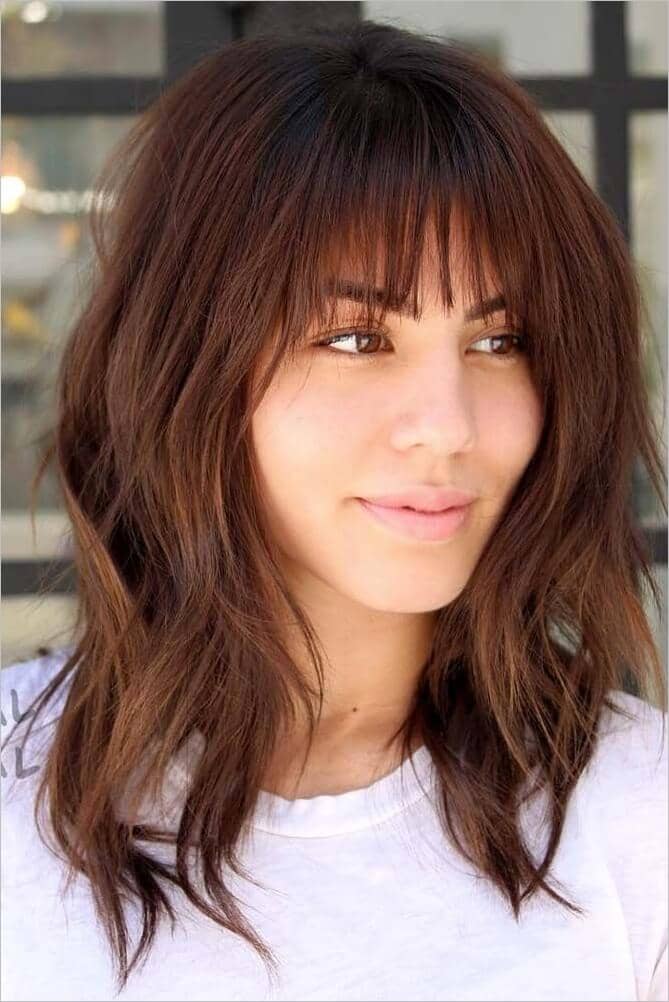 medium haircuts with fringe