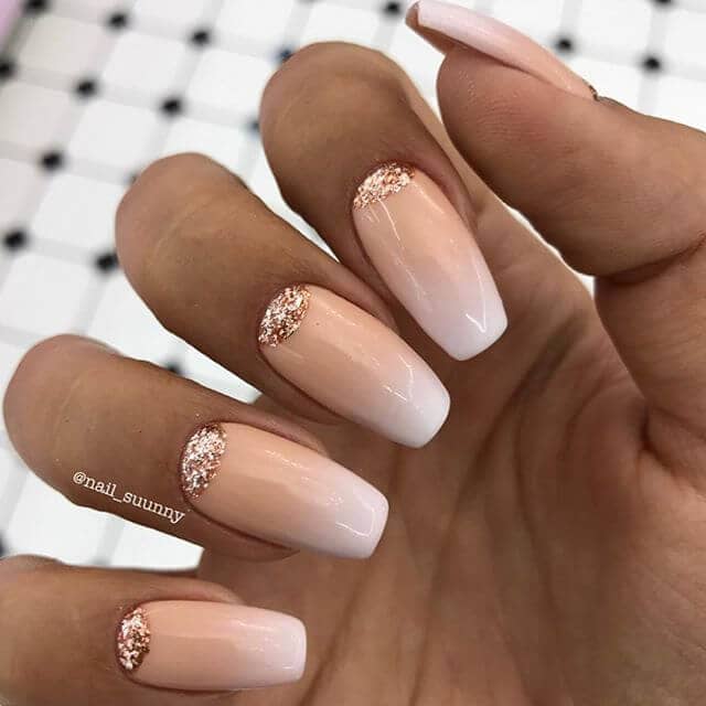 Ombre Nails with Glitter Accents