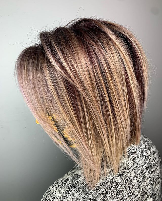 Red Rooted Blonde Highlighted Hair