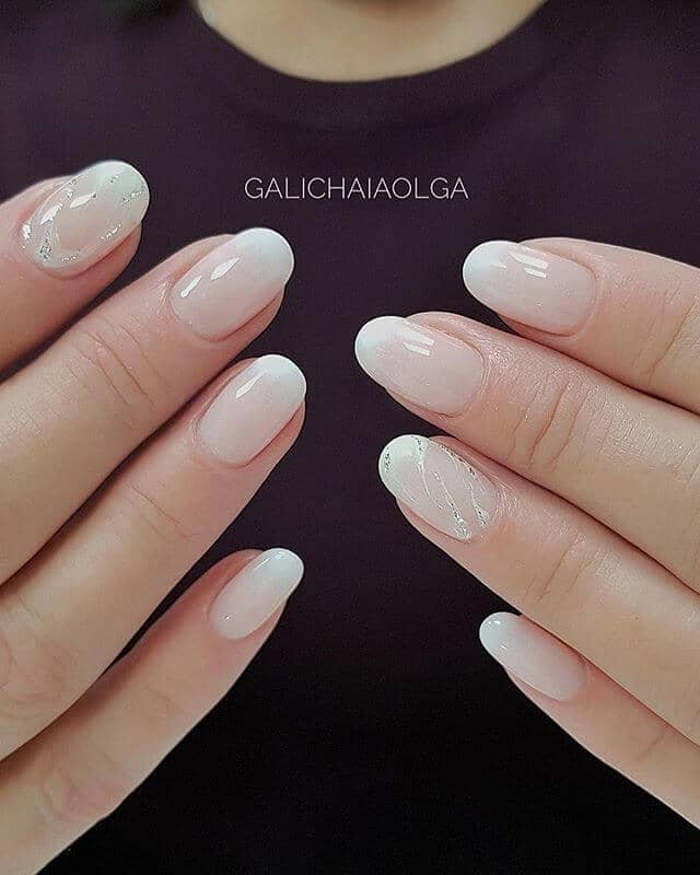 Translucent White Nails with Subtle Shine