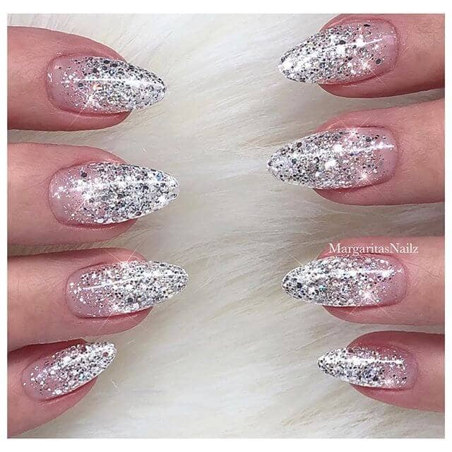 Ultra Glam Silver Glitter Nails