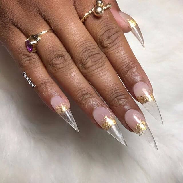 Dangerously Sexy Gold Leaf Designer Nails