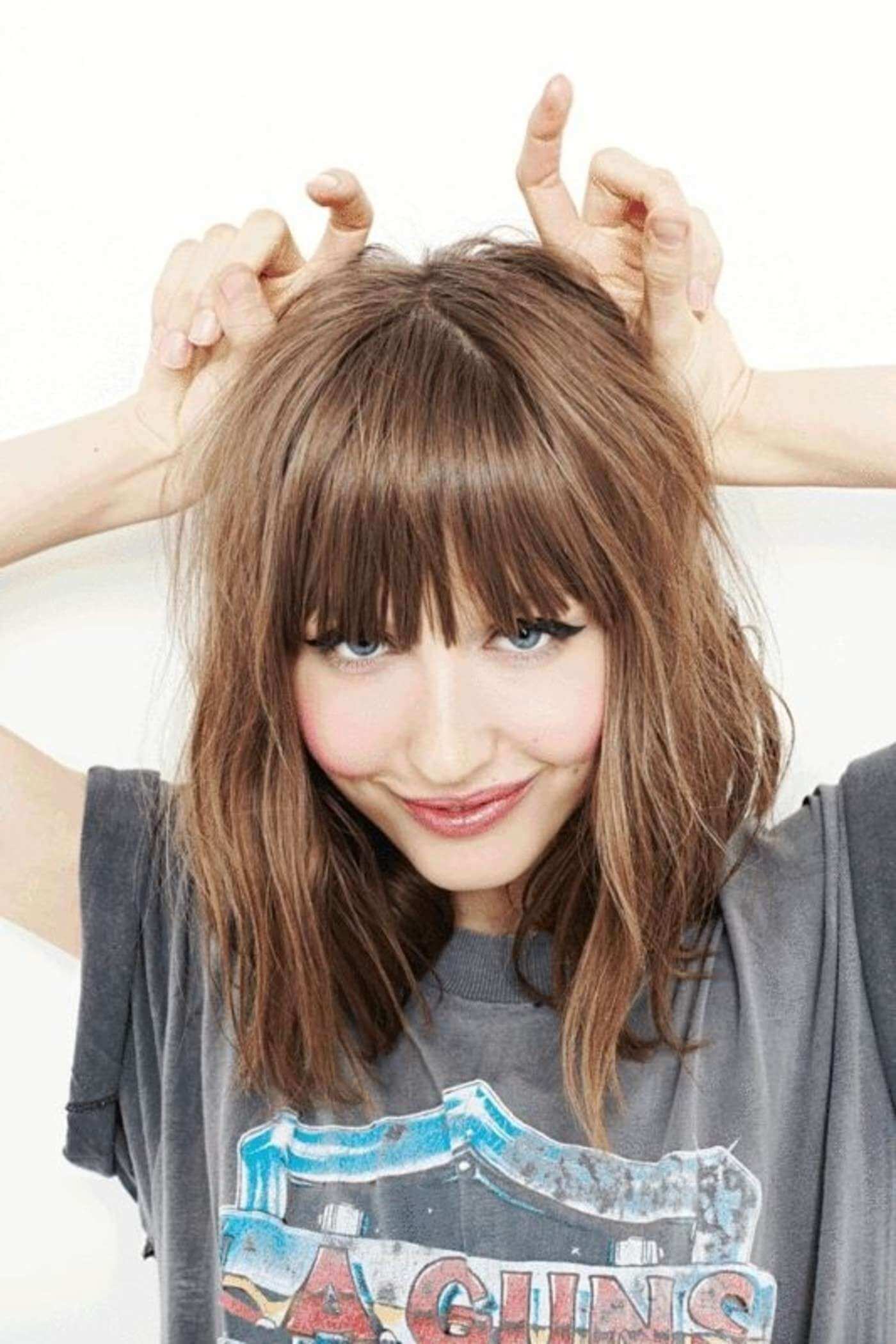 Cute Haircut with Bangs Cut Straight Across