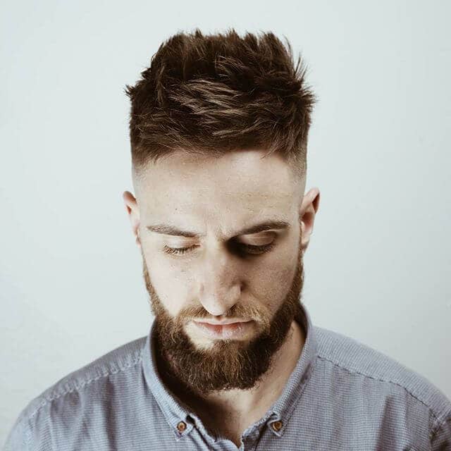 Textured and Short Undercut with a Beard