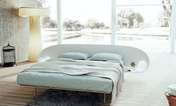 Cute Platform Bed With Built-in Nightstand