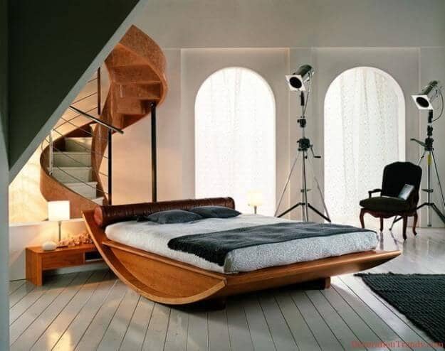 Awesome Natural Wooden Rocking Bed