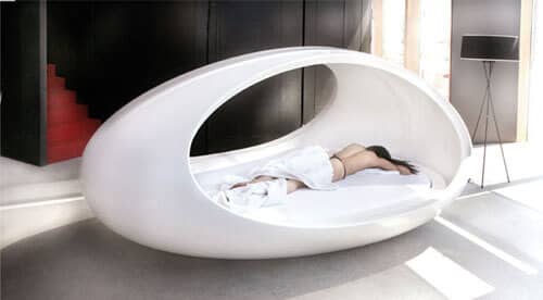Futuristic White Round Bed Frame