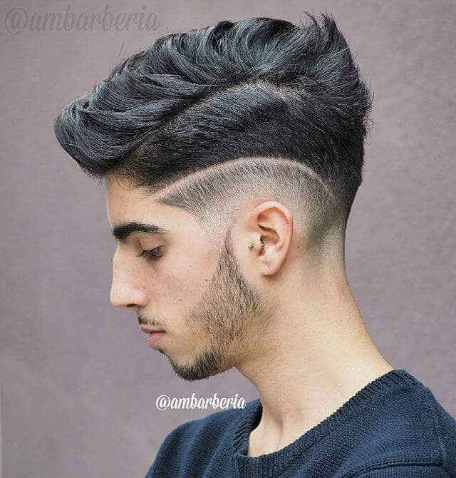 Side Part Undercut with Designed Skin Fade