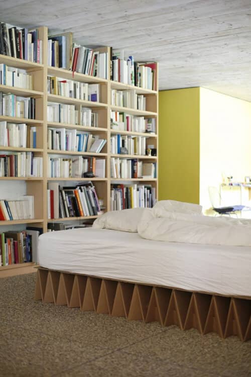 Simple Platform Bed With Geometrical Cool Designs