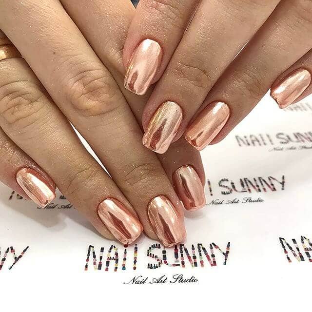 Short Square Copper Metallic Nails