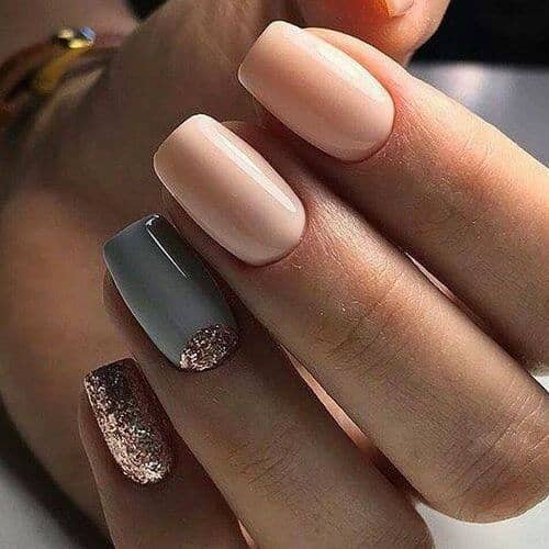 Metallic Nails with a French Accent