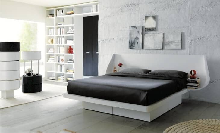 Simple Modern Platform Bed With Inbuilt Side Tables