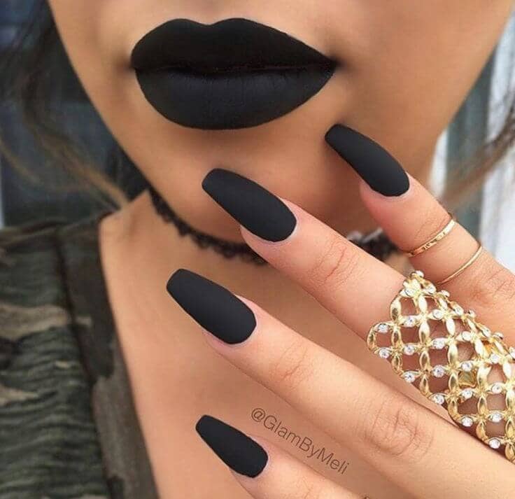 Long, Matte, Black - The ultimate long nail design