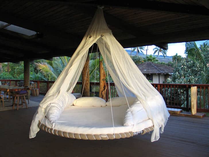 Hanging Tropical Paradise Round Hammock Bed