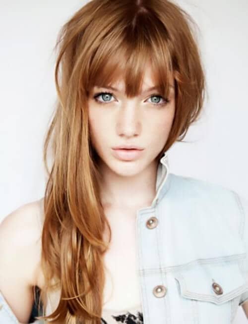 Softly Layered Long Hair with Bangs Style