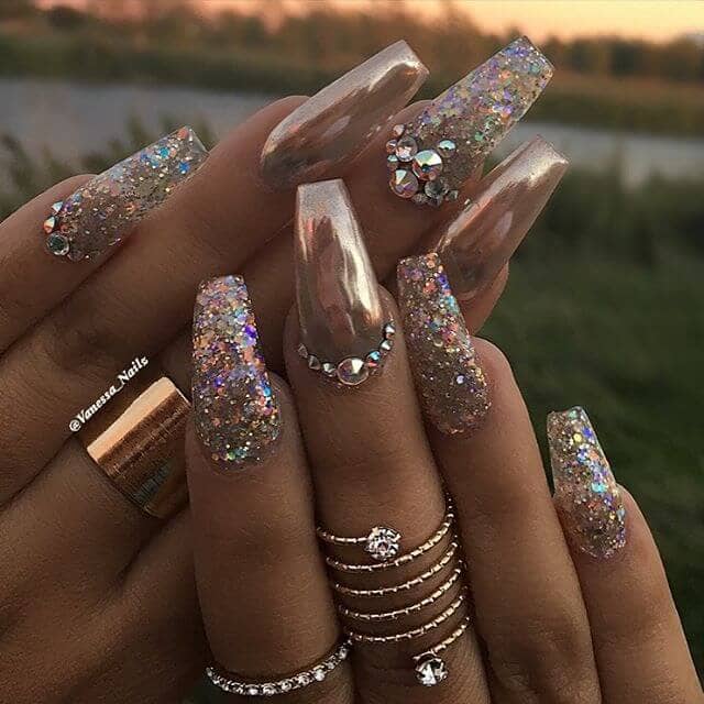 Creative Bronze Chrome With Warm Pearlescent Glitter