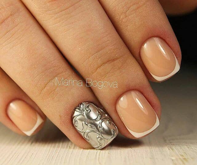 Elegant, Gold 3D Nail Design