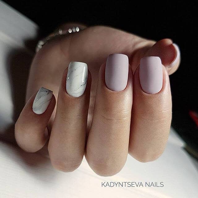 Matte and Marble Nails Look Great Together