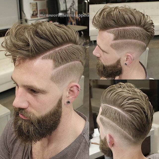 Spiked Undercut Hair with Bordered Skin Fade
