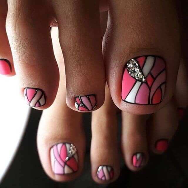 Abstract Stained Glass Nail Design
