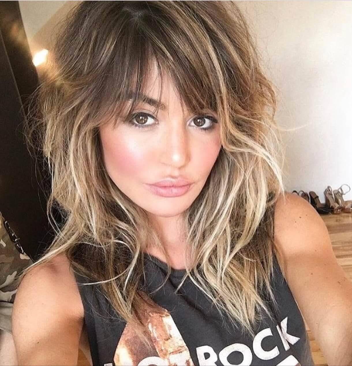 31 Cute Medium Length Hair With Bangs And Highlights 