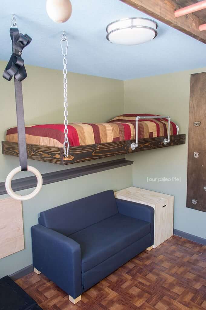 Industrial Inspired Floating Bunk Bed