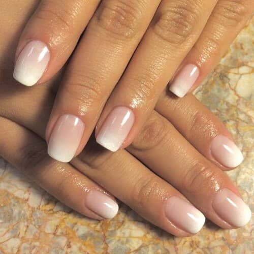 Subtle Pink Ombre French Nails