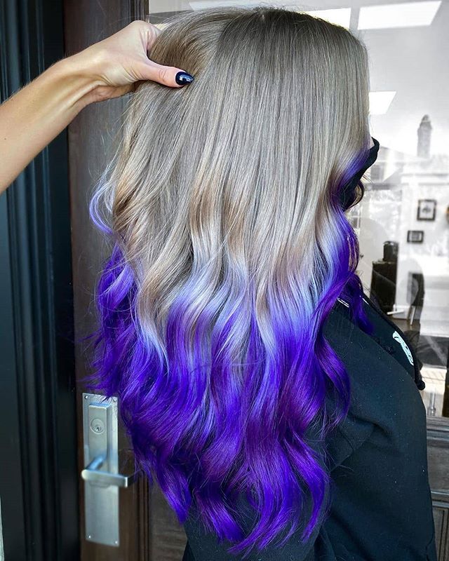 Gray And Purple Balayage Waves