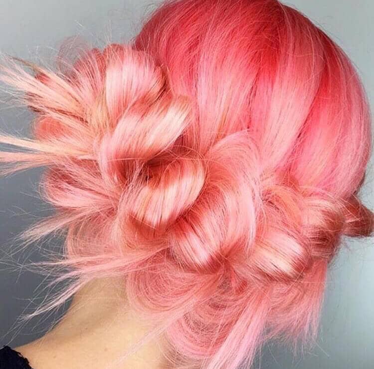 Bright Pink Twisted Braid Updo