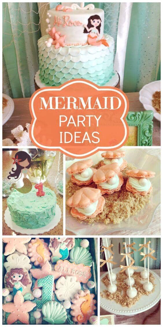 Turquoise and Coral Mermaid Party Decorations