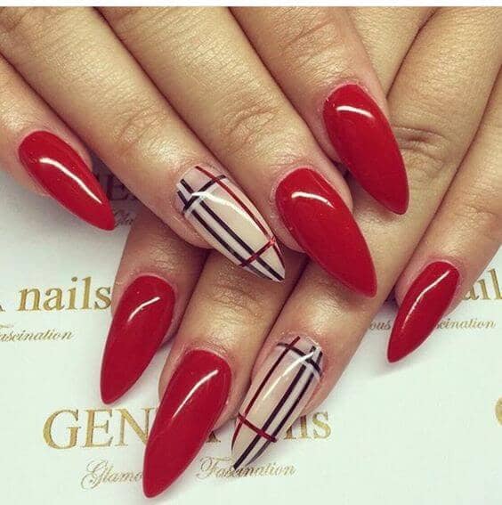 Ultra Pretty Medium Oval Red Nails