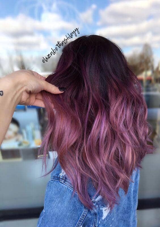 Purple Ombre Hair for Dark Hair Colors