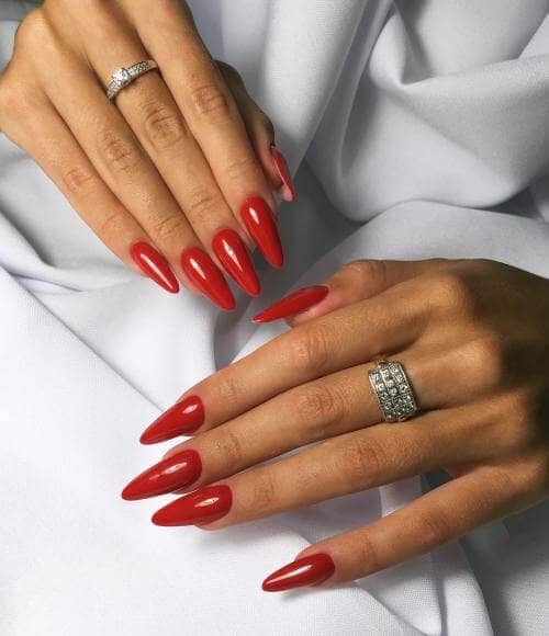 Elegant And Simple Red Nails - Dynasty Edition