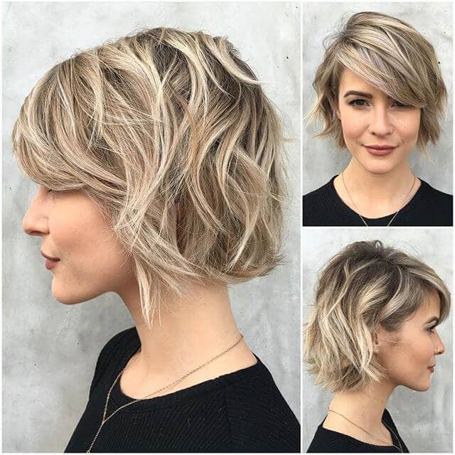 short haircut side bangs