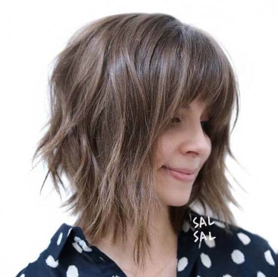 Angled Layered Bob With Bangs