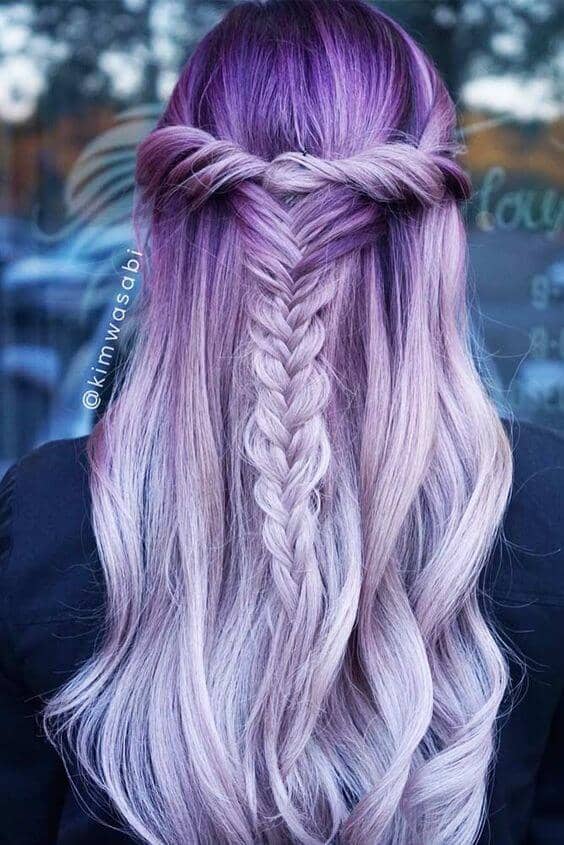 Long and Luscious Purple Ombre Hair