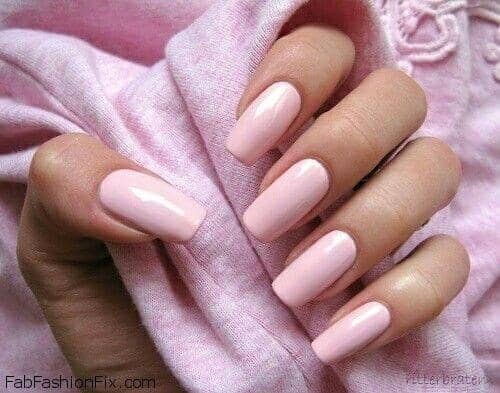  Innocent And Classy Mid Length Pink Nails