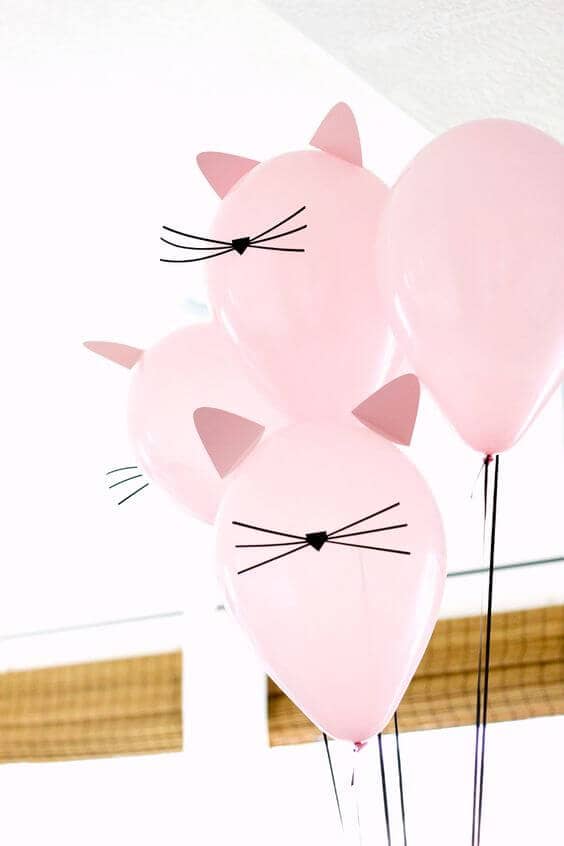Easy Pink Cat Balloon Decorations