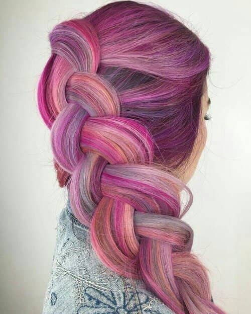 Pink Hair in a Side Braid